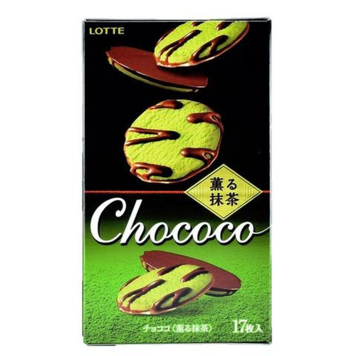 Печенье Lotte Chococo с зелёным чаем в шоколаде, 99 г