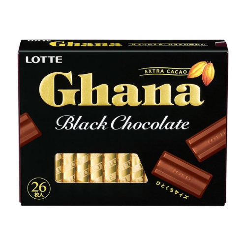 Шоколад тёмный Lotte Ghana Black Chocolate японский, 119,6г