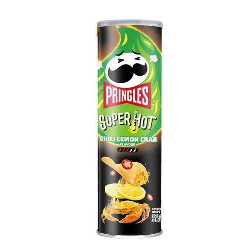 Чипсы Pringles Super Hot лимона и краба острые, 110гр
