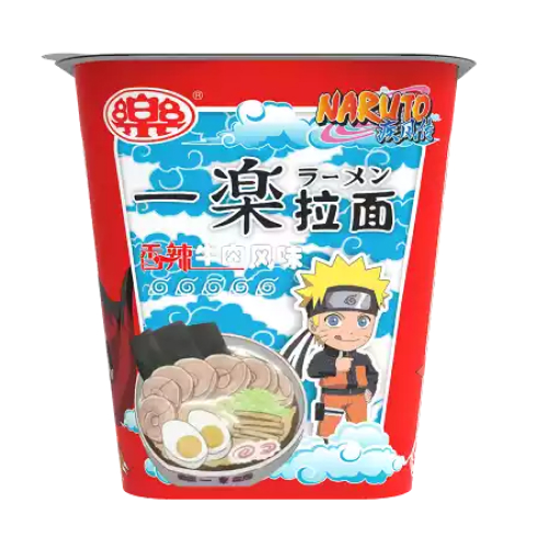 Лапша быстрого приготовления Yile Noodles Naruto Наруто со вкусом острой говядины, 100г